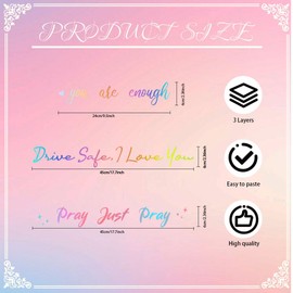 GOMAKERER 3 Pcs Mirror Stickers, You're Like Really Pretty Mirror Decal Positive Affirmation Decal for Bathroom Bedroom Living Room Car Window Rearview Mirror for Women