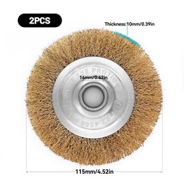 Piuluvor® Set of 2 Brass Brush Weedbrush Joint Brush Compatible with Majority Wire Brush Joint Scraper Weed Brush Replacement Brushes Brass Brush for Rust Removal, Polishing, Weeding