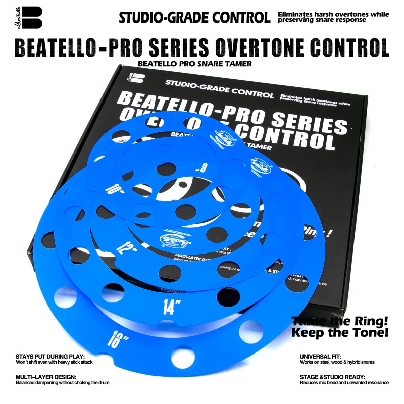 Beatello Pro Drum Dampeners 5-Piece Set | All-Size Universal Fit