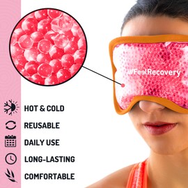 Eye Mask Cooling & Warming - Cooling Pads Eyes & Face - Cooling Masks Eyes Against Dark Circles, Blepharitis, Migraines, Headaches, Swollen & Dry Eyes (Orange)