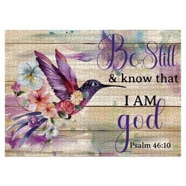 Christian Hummingbird Flower Puzzles for Adults 1000 Pieces, Bird Religious Bible Jesus Jigsaw Puzzle, Inspirational Scripture Catholic Floral Puzzle