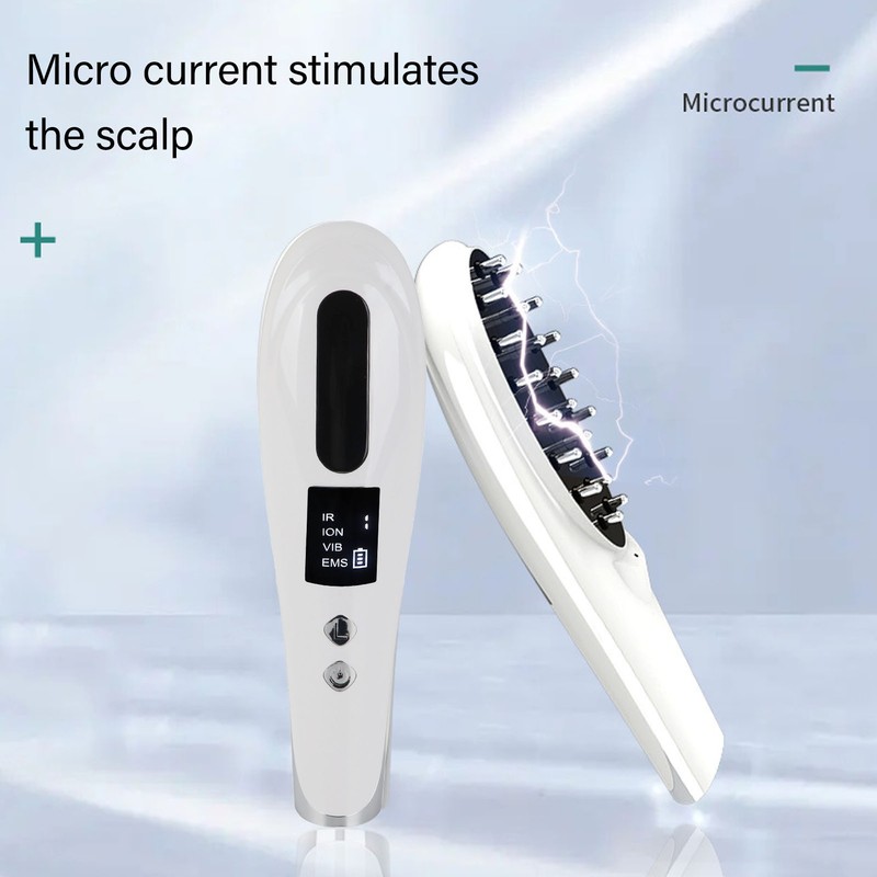 Electric Scalp Applicator Comb Red Lighting Vibration 5 Gears Microcurrent
