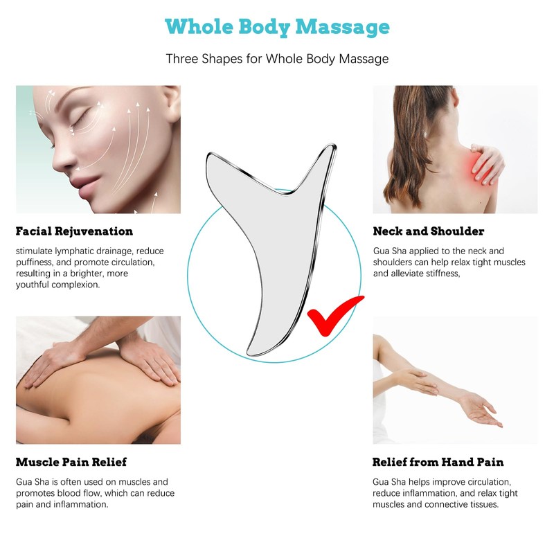 Stainless Steel Gua Sha Muscle Scraper Tool, Myofascial Scraping Tools