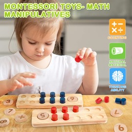 DINORUN Montessori Toy from 3 4 5 6 Years, Wooden Toy Addition and Subtraction within 20 with Storage Bag, Children's Games from 3 4 5 6 Years