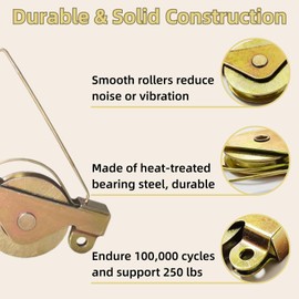 Upgraded 4pcs Sliding Screen Door Tension Spring Fits for Arcad Style Rollers, Lancisism Stainless Steel Door Rollers Replaces B 515, B 714, and B 796, 1-1/4" Concaved Steel Ball Bearing