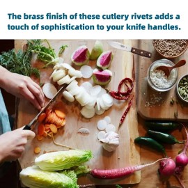 Chain Link Cutlery Rivets 5/16 x 5/8 Knife Making Handle Pins Brass 12 Sets