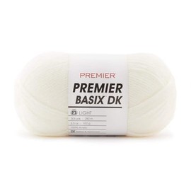 Premier Yarns Basix DK Weight Yarn, Made of Acrylic, Ideal Yarn for Crocheting and Knitting, Machine-Washable, Cream, 3.5 oz, 306 Yards