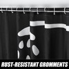 RiePoiia Black and White Shower Curtain Fun Shower Head and