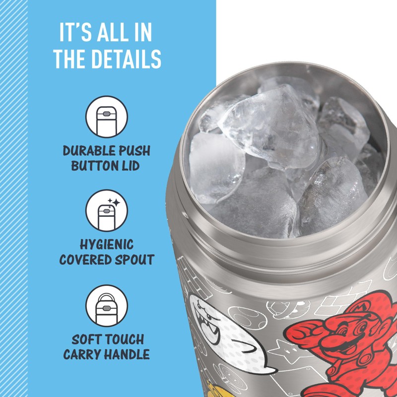 THERMOS FUNTAINER 16 Ounce Stainless Steel Vacuum Insulated Bottle with