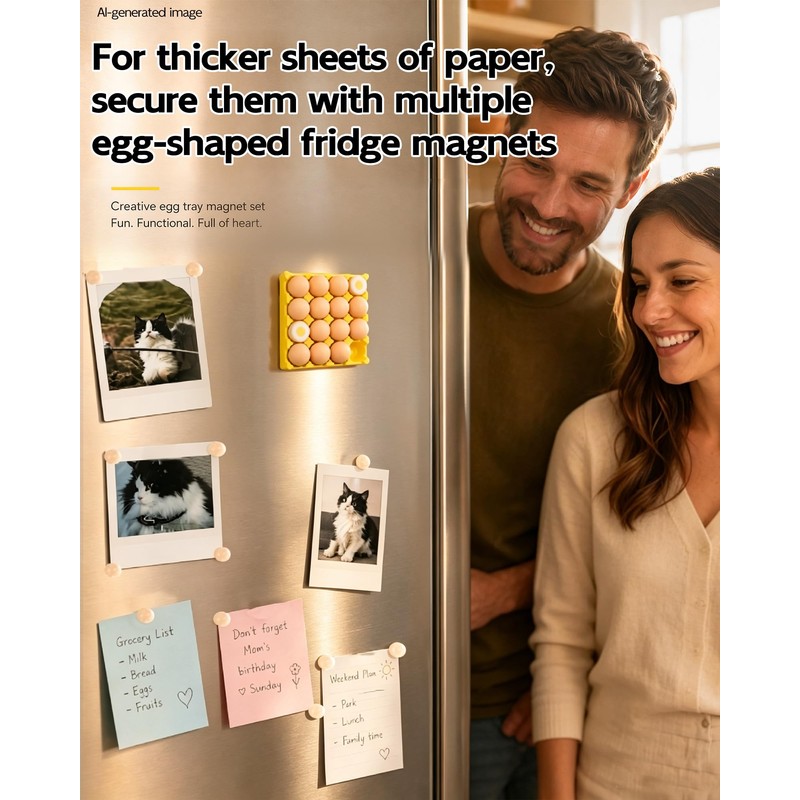 3D Egg Tray Refrigerator Magnets Set, Cute Mini Egg Fridge