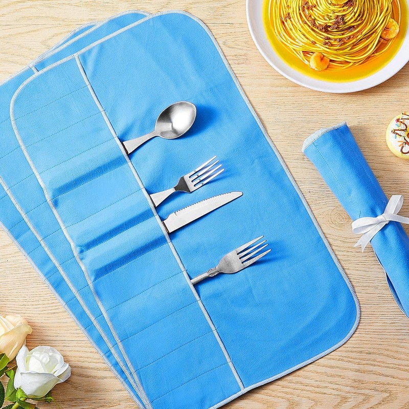 Saintrygo 6 Pieces Anti Tarnish Silver Storage Bags silverware Blue