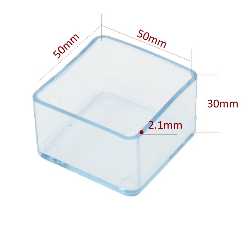 Lifeswonderful Square Transparent Rubber Protective Caps End Caps Stopper for