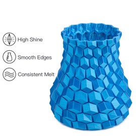 INLAND Micro Center Cyan Blue Silk PLA 3D Printer Filament 1.75mm - Cyan Blue Shiny, Dimensional Accuracy +/- 0.03 mm - 1 kg Cardboard Spool (2.2 lbs), Clog Free Colorful Filaments