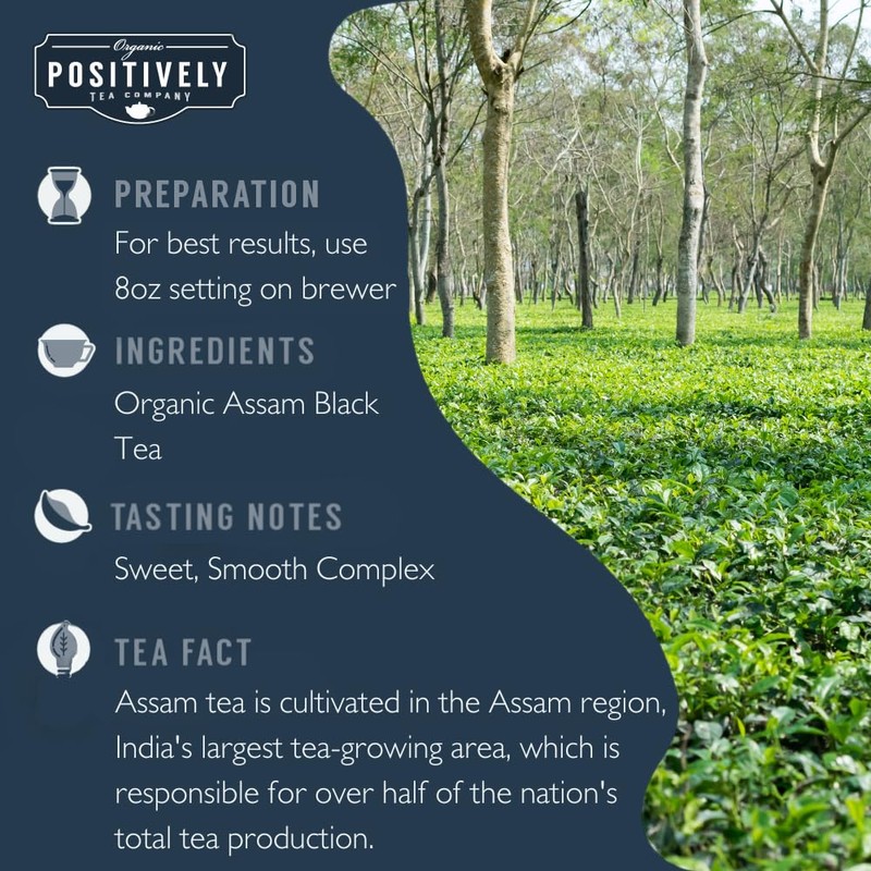 Organic Positively Tea Company, Assam Black Tea, K-Cup Compatible, 24