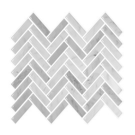 VEELIKE 12 Sheets Grey Herringbone Backsplash Tile Peel and Stick Wall Tiles for Bathroom Kitchen Back Splash Stick on Tiles 12''x12'' Renter Friendly Backsplash Peel and Stick Tile for Kitchen Island
