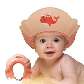 Thcbme Gorro de ducha para bebé, gorro de ducha para niños, visera para proteger ojos y oídos para niños de 0 a 9 años. Su adorable forma de ballena h