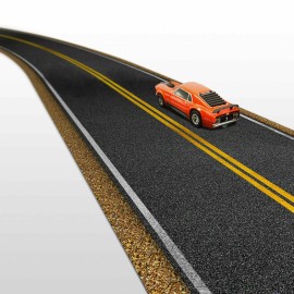 Real Roads 1/64 Scale Model Real Roads Fits Matchbox Roadway, Hot Wheels Road Set Slot Cars - Style 1 - Straight Roads and Parking Lot
