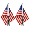 2 Pack Motorcycle Flag Pole Fold Down 90° and American