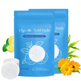 10% Glycolic Acid Pads for Oil Control & Skin Refining, 40-Count Exfoliating Toner Pads, Smooth & Clear Skin Solution (2PCS)