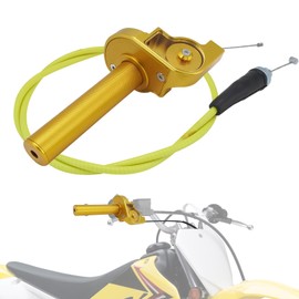 IUVWISN 7/8" 22mm Quick Twister Throttle Assembly + Throttle Cable CNC Univerdal for DRZ400 DRZ400S DRZ400SM DRZ400E RM85 RMZ250 DRZ125 CT200U CT200U-EX BT200X SSR 125 Dirt Pit Bike Mini Bike Gold