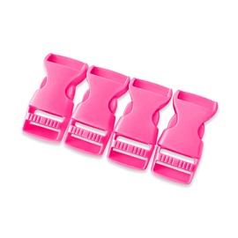Sheriffdrink 5/8 Inch Paracord Bracelet Buckles 4 Pack, Pink - Quick Side Release Plastic Clasps for DIY Strap Craft Accessory, Small Pet Collars & Survival Gear