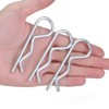 10 pcs M3.5 x 75 Heavy Duty White Zinc Plated Cotter Pins & R Clips, Spring Retaining Wire Hair Pins for Trailer, Tractors, Mower Carts, Lock Systems with Strong Spring Tension Keeper