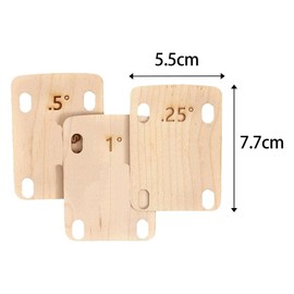 Perfeclan Pack of 3 Guitar Neck Shim, Guitar Neck Plate Seal, Wooden Guitar Neck Washer Protector 0.25 0.5 and 1 Degree Replacement Electric Guitar Neck Plate for Guitar Bass Repair