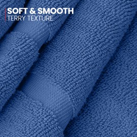 Canadian Linen Imperial Premium Bath Mats, 2 Pack, 20”x30” Lightweight Quick Dry Piano Border Cotton Bathmats [Not Bathroom Rug] Soft Shower Mat, Absorbent Floor Towels, Washable Tub Mat, Capri Blue