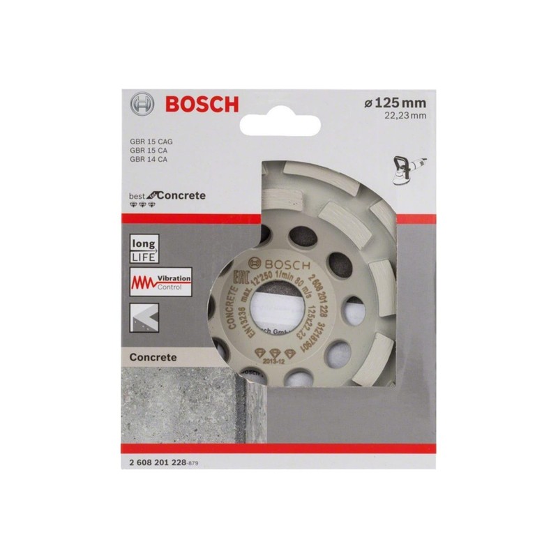 Bosch 2608201228 Diamond-Grinding Wheel for Concrete Layer, 0 V, White
