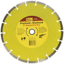 IVY Classic 37046 Premium 9-Inch Dry and Wet Cutting Segmented Diamond Blade with 7/8-5/8-Inch Arbor, 1/Card