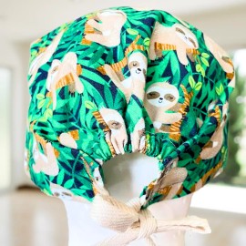 Handmade PREMIUM Happy Sloth Life~ Modern Surgical Cap| Healthcare| Nurse Cap| MD