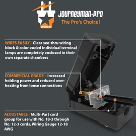 Journeyman-Pro 515CCV Clamshell 15 Amp 120-125 Volt, NEMA 5-15R, 2Pole 3Wire, Straight Blade, Female Connector Plug Replacement Cord Outlet, Commercial Grade PVC Black (10)