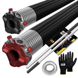 Garage Door Torsion Spring 218x1.75x28 Includes 1” Steel Bearing, Non-Slip Gloves, and Winding Bars for Left and Right Side of Garage Door Precision E-Coating 5-Year Warranty Min. 30,000 Cycles (Pair)
