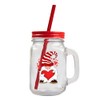 Widdle Gifts Valentines Mason Glass Jar Handle and Straw -