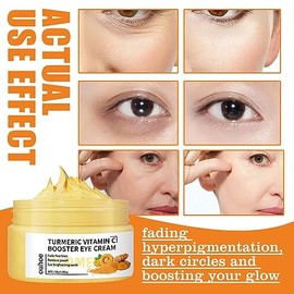 Crema para ojos con cúrcuma y vitamina C, crema iluminadora e hidratante para ojos, alivio de las ojeras, El                                          