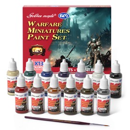 golden maple Acrylic Paint Set 13 Colors, Model Paint with 1 Fine Detail Paintbrush, Acrylic Paint Kit for Minature Painting, Craft Gifts, Ceramic, Fabric