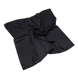 TrendsBlue Elegant Large Silk Feel Solid Color Satin Square Scarf Wrap 35", Black