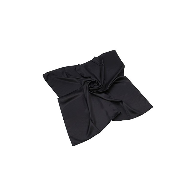 TrendsBlue Elegant Large Silk Feel Solid Color Satin Square Scarf