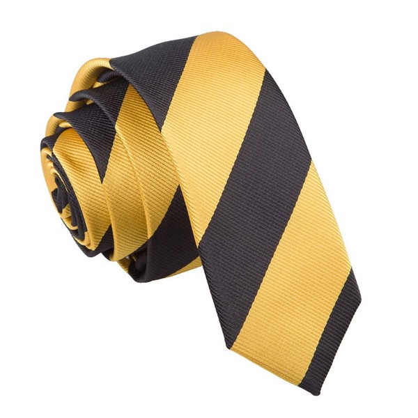 DQT Stripe Patterned Casual Business Party Work Skinny Neck Tie