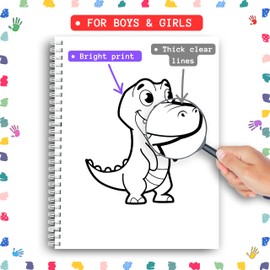 First Coloring Book for Toddlers 1-3. Kids Coloring Pages Adventure, Size (8.5 x 11 inches), 50 Pages, Think Sheets 199 GSM