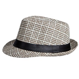 White Fang CZ161 Hat, Medium Folding Hat, Summer, Straw Hat, Stylish, Cool, Travel, Men's, Women's,, coffee