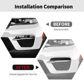 RT-TCZ Smoked Black Front Fog Light Trim Cover Front Fog Lamp Light Cover Decoration Exterior Accessories Compatible with Jeep Grand Cherokee 2024