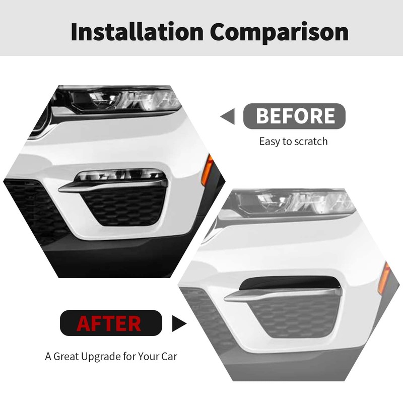 RT-TCZ Smoked Black Front Fog Light Trim Cover Front Fog