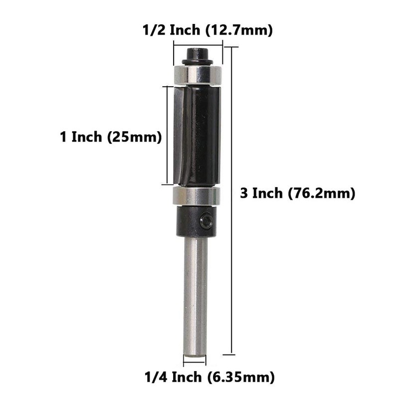 Mesee 1/4 Inch Shank Top & Bottom Bearing Flush Trim