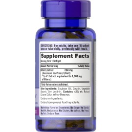 Puritan's Pride Puritan Bilberry 4:1 Extract 1000 mg Flavonoids/Ant