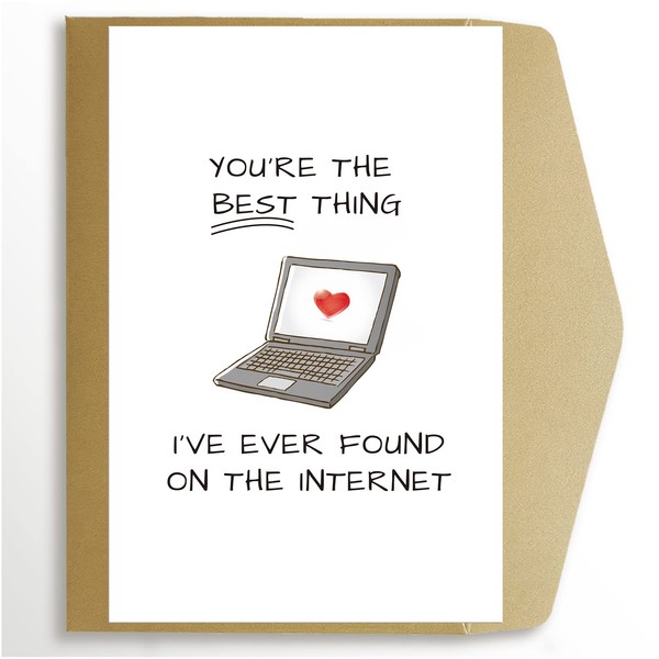 Goroar Funny Anniversary Card for Him, Romantic Online Dating Greeting