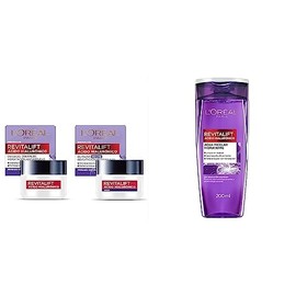LOreal Paris Kit revitalift cuidado facial crema de dia y crema de noche  LOréal Paris Agua Micelar Revitalift Ácido Hialurónico, 200 ml              
