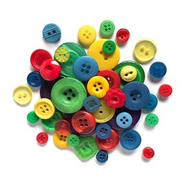 Buttons Galore Bright Color Grab Bag with Craft and Sewing Buttons, 6-Ounce