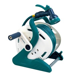 Berry&Bird Garden Portable Hose Reel, 1/2 inch x 65+6FT Wall/Floor Mounted Water Hose Holder, Garden Hose Reel Outdoor Water Pipe with 9 Pattern Hose Nozzle for Outside Gardening Car Cleaning Watering