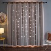 Kinryb Star Cutout Blackout 95 Inches Curtains Double Layer with